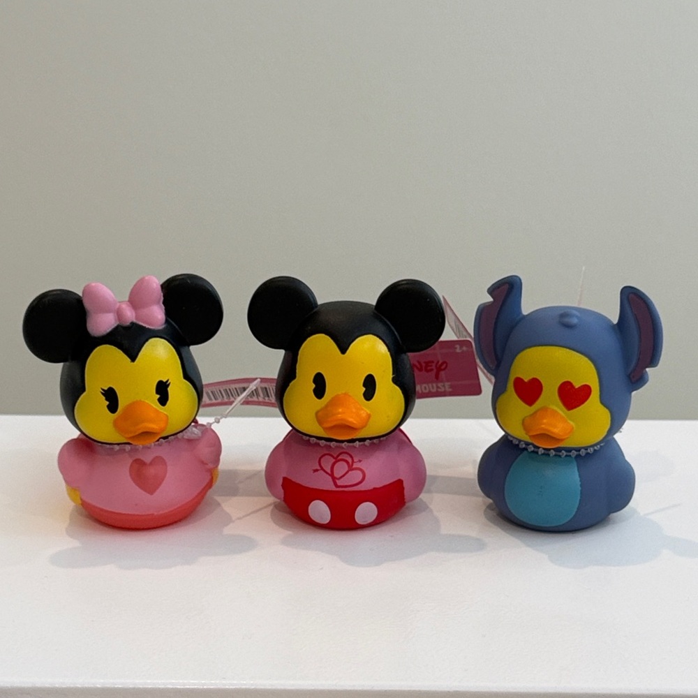 New Disney Mickey Mouse, Minnie Mouse, & Stitch Valentine’s Day Rubber Ducks